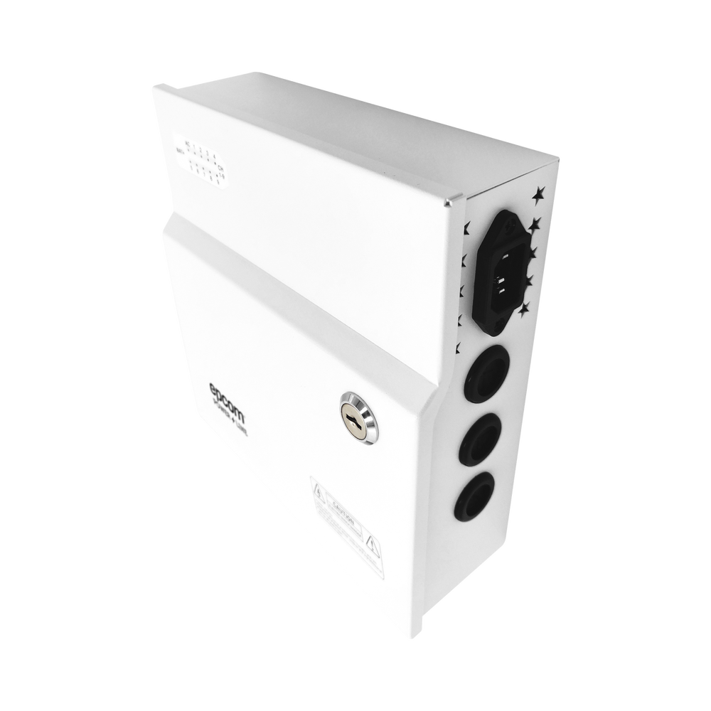 Fuente de Poder 12 Vcc 10 A / 9 Salidas / Capacidad de Batería de Respaldo / Requiere Batería / Voltaje de Entrada 96-264 Vca