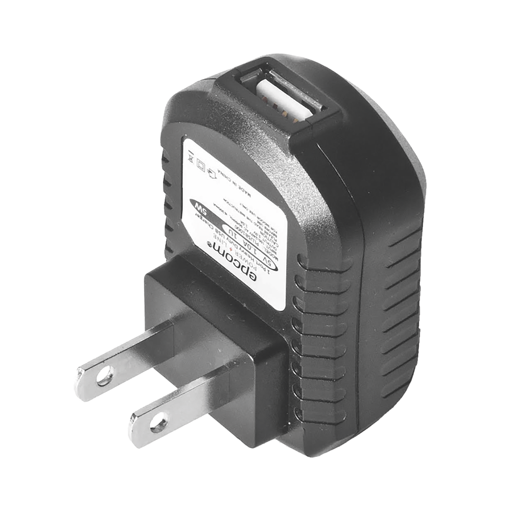 Cargador USB profesional de 1 Puerto, de 5 Vcc, 1 Amper Para Smartphones y Tablets; Voltaje de entrada de 100-240 Vca
