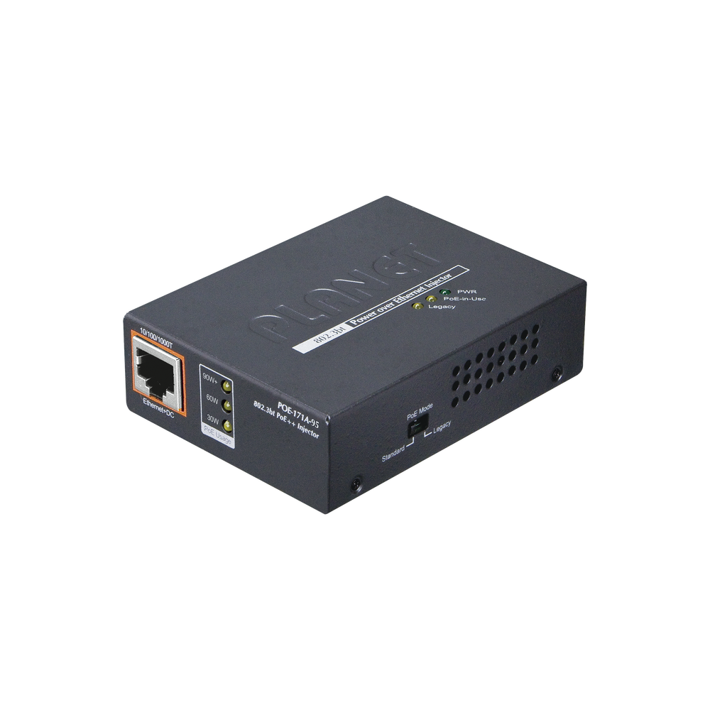 Inyector PoE 802.3af/at/bt , Hasta 95 Watts, Puerto Gigabit con Fuente Externa