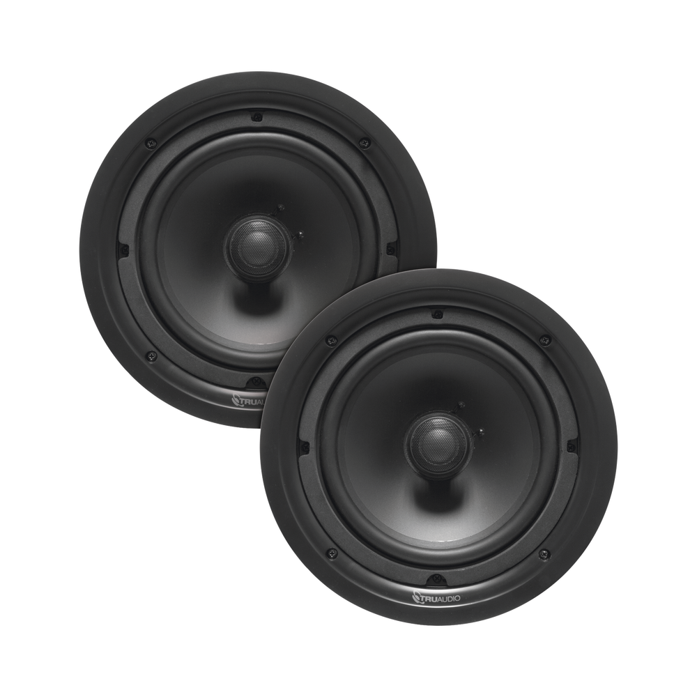 PAR de Altavoces de techo Phantom de 2 vías, woofer de polietileno inyectado de 8in, tweeter giratorio 1in, 5-120 watts, 8 Ohms