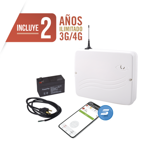 Panel de Alarma Cloud Híbrido con comunicador incluido 3G/4G.Con 8 Zonas Cableadas/32 via RF/Programación 100% vía WEB y APP gratuita.