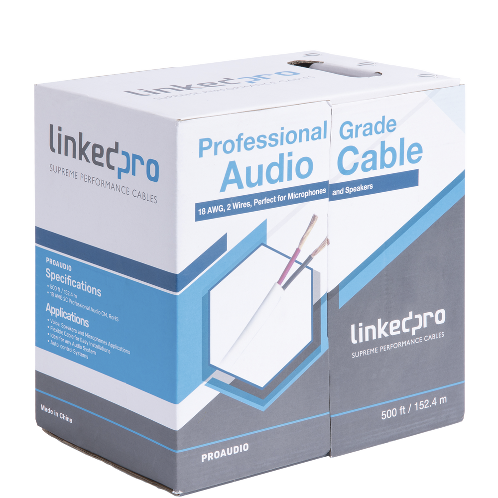 Cable para audio profesional de 2 conductores calibre 18 para aplicaciones de audio y automatización bobina de 152 m