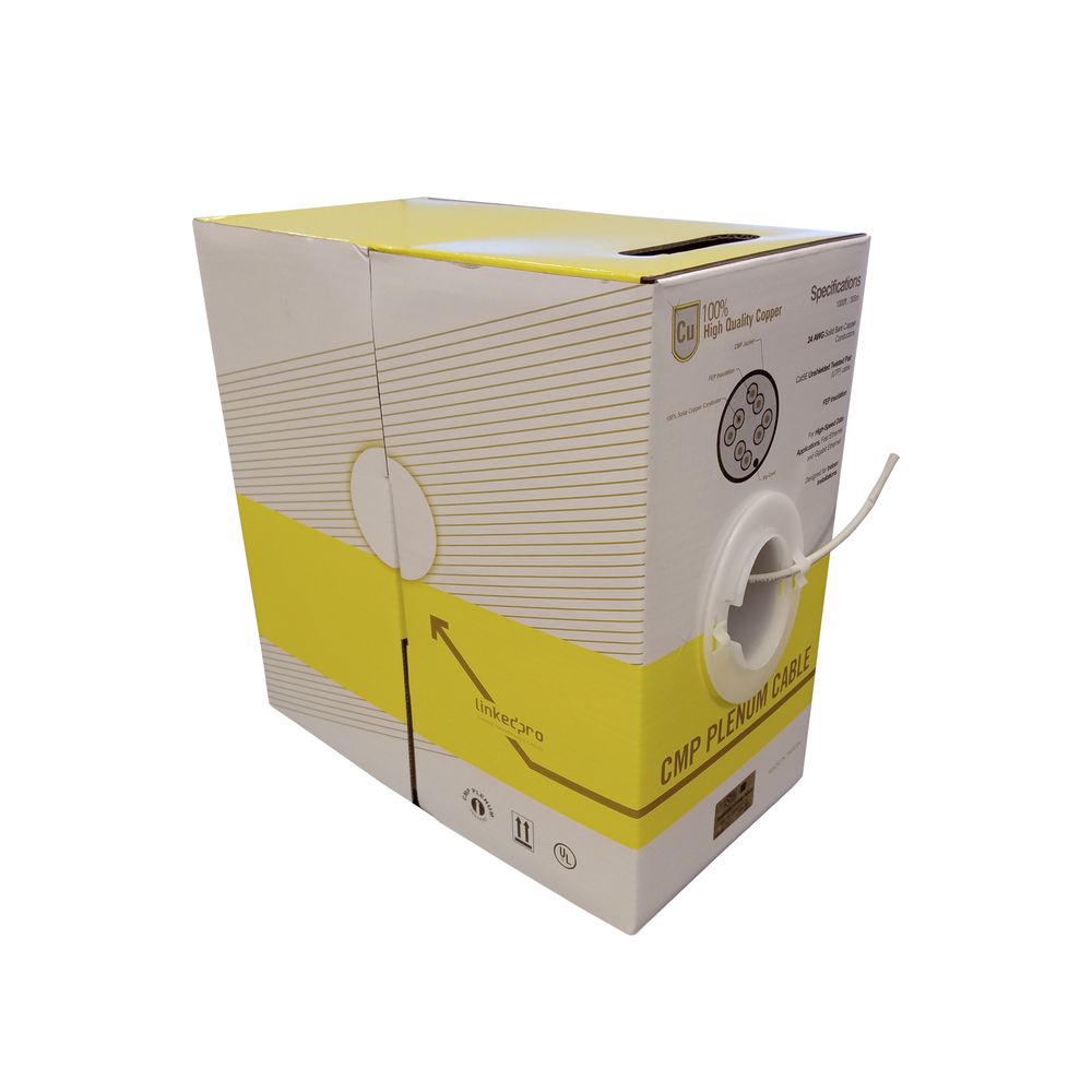 305m Cat5e PLENUM cable reel, grey, high performance, for CCTV and data network applications. Indoor use.
