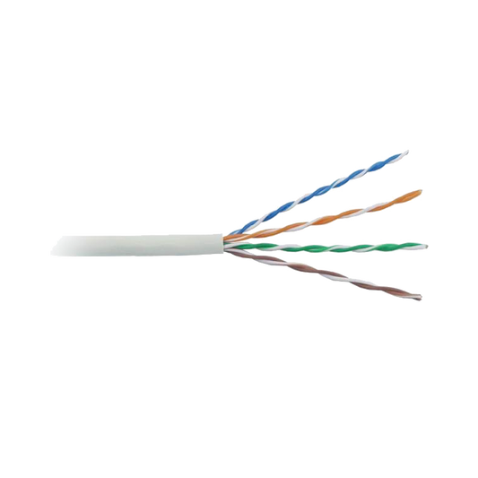  Cable Cat5e de alto rendimiento certificaciones ETL, UL, con garantía de 25 años, de 500 ft ( 152.5 m ) de color Blanco, para aplicaciones en CCTV, redes de datos. Uso Interior.