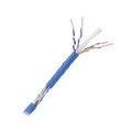 Bobina de cable de 152.5 Metros Cat6+ CALIBRE 23 ALTO DESEMPEÑO, super flexible, UL, color Azúl, para aplicaciones de CCTV, HD, y redes de datos. Uso interior.