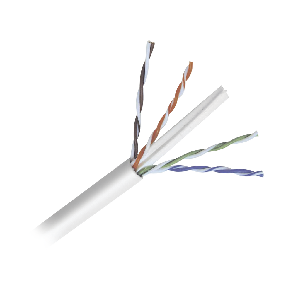 Bobina de cable de 305 metros de cable Cat6 de alto desempeño, super flexible, UL, Cobre, color blanco, para aplicaciones de CCTV y redes de datos