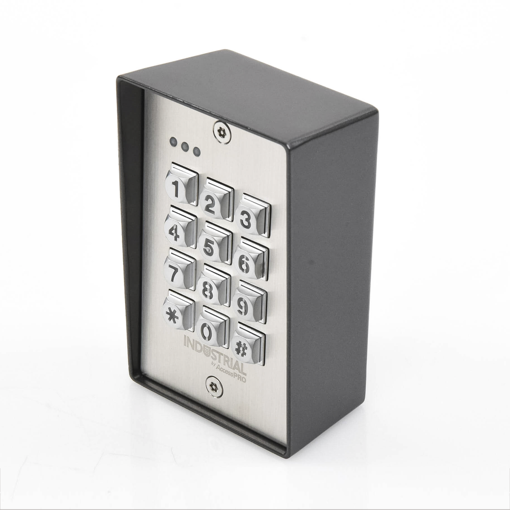 Vandal-resistant outdoor/indoor keypad, 3 relays, Wiegand output, 1200 users
