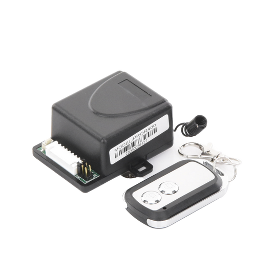 Receptor con 2 Relevadores y Control Remoto hasta 50 metros / Compatible con Barreras vehiculares, Operadores Abatibles, Operadores Corredizos, Electroimán, Cerradura Eléctrica, Cerradura de Perno, Contrachapa Eléctrica, Sirenas, etc.