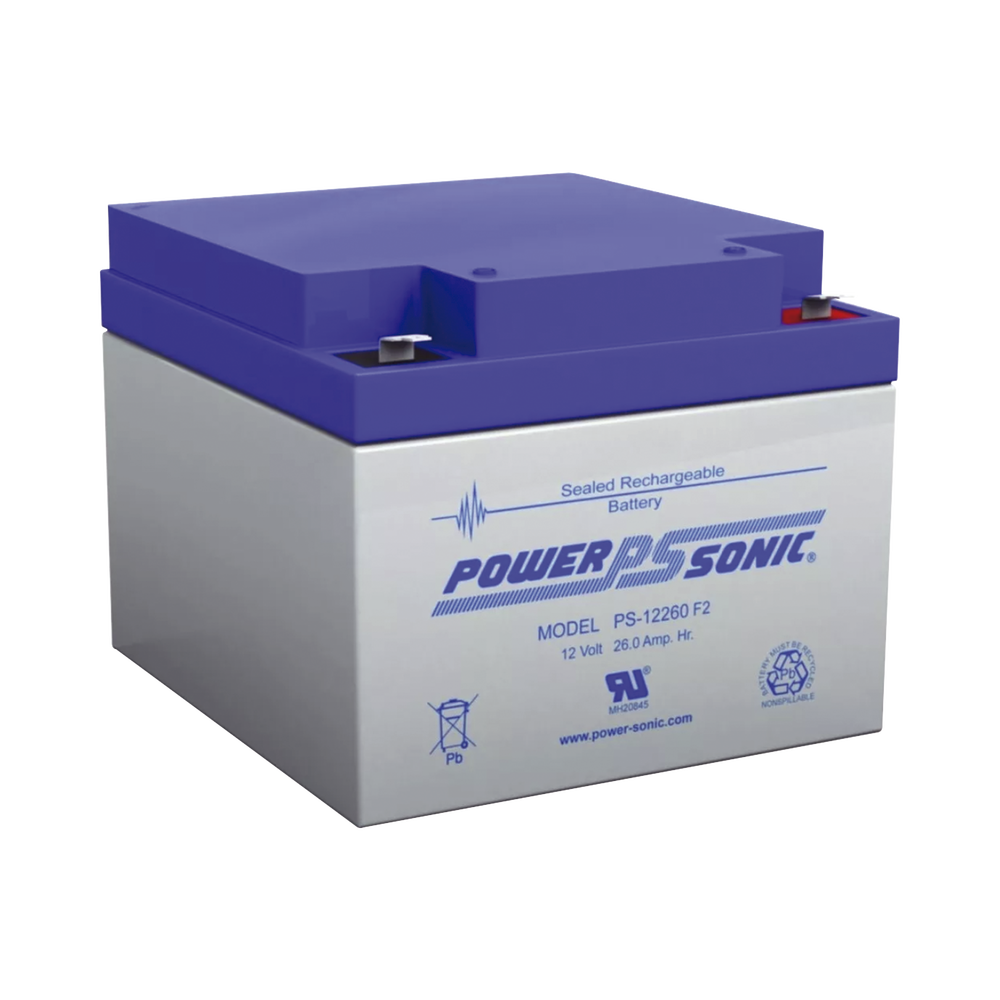 Batería de Respaldo UL de 12V 26AH / Ideal para Sistemas de Detección de Incendio / Control de Acceso / Intrusión / Videovigilancia / Terminales Tipo F2