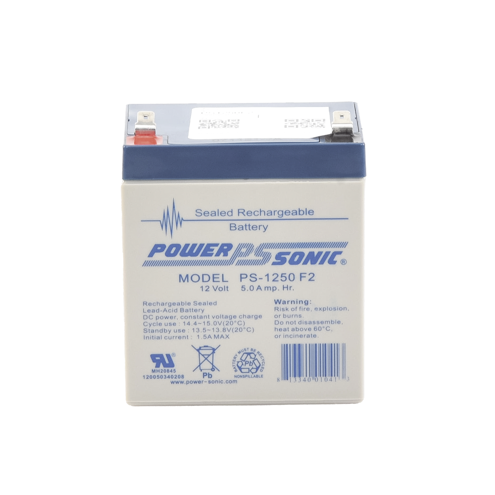 Batería de Respaldo UL de 12V 5AH / Ideal para Sistemas de Detección de Incendio / Control de Acceso / Intrusión / Videovigilancia / Terminales Tipo F2