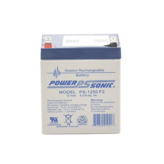Batería de Respaldo UL de 12V 5AH / Ideal para Sistemas de Detección de Incendio / Control de Acceso / Intrusión / Videovigilancia / Terminales Tipo F2