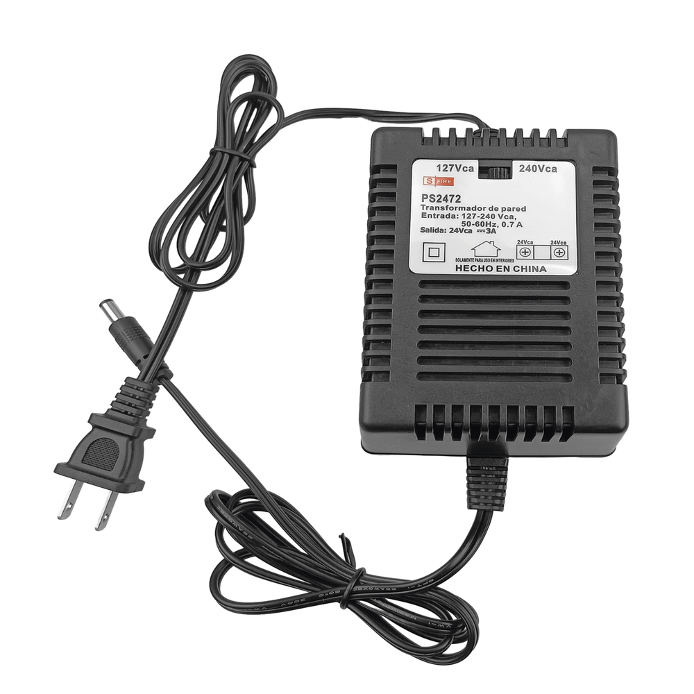 Transformador de 24 Vca, 72 VA, Entrada 127 Vac, para aplicaciones  para Domos PTZ TURBO