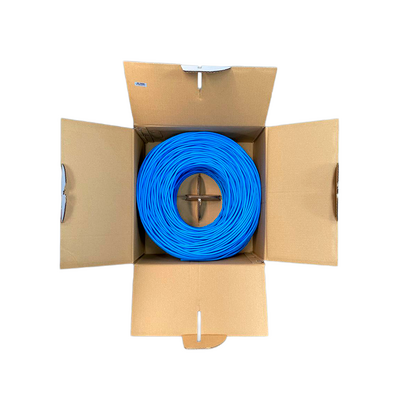 Bobina de cable de UTP de 4 pares Cat6 de 305 m (1000 ft), 100% Cobre, PVC ROHS, Color Azul, 24 AWG, Uso en Interior, Pa
