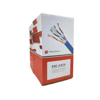Bobina de cable de UTP de 4 pares Cat6 de 305 m (1000 ft), 100% Cobre, PVC ROHS, Color Azul, 24 AWG, Uso en Interior, Pa