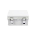 Gabinete de Plástico ABS, Uso en Intemperie IP66 (170 x 220 x 110 mm) Cierre por broche Inoxidable.