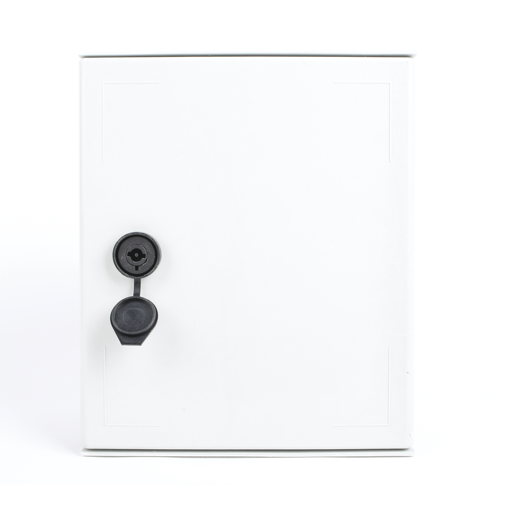 Gabinete de Poliéster IP65 Uso en Intemperie (250 x 300 x 140 mm) con Placa Trasera Interior (Incluye Chapa y Llave).