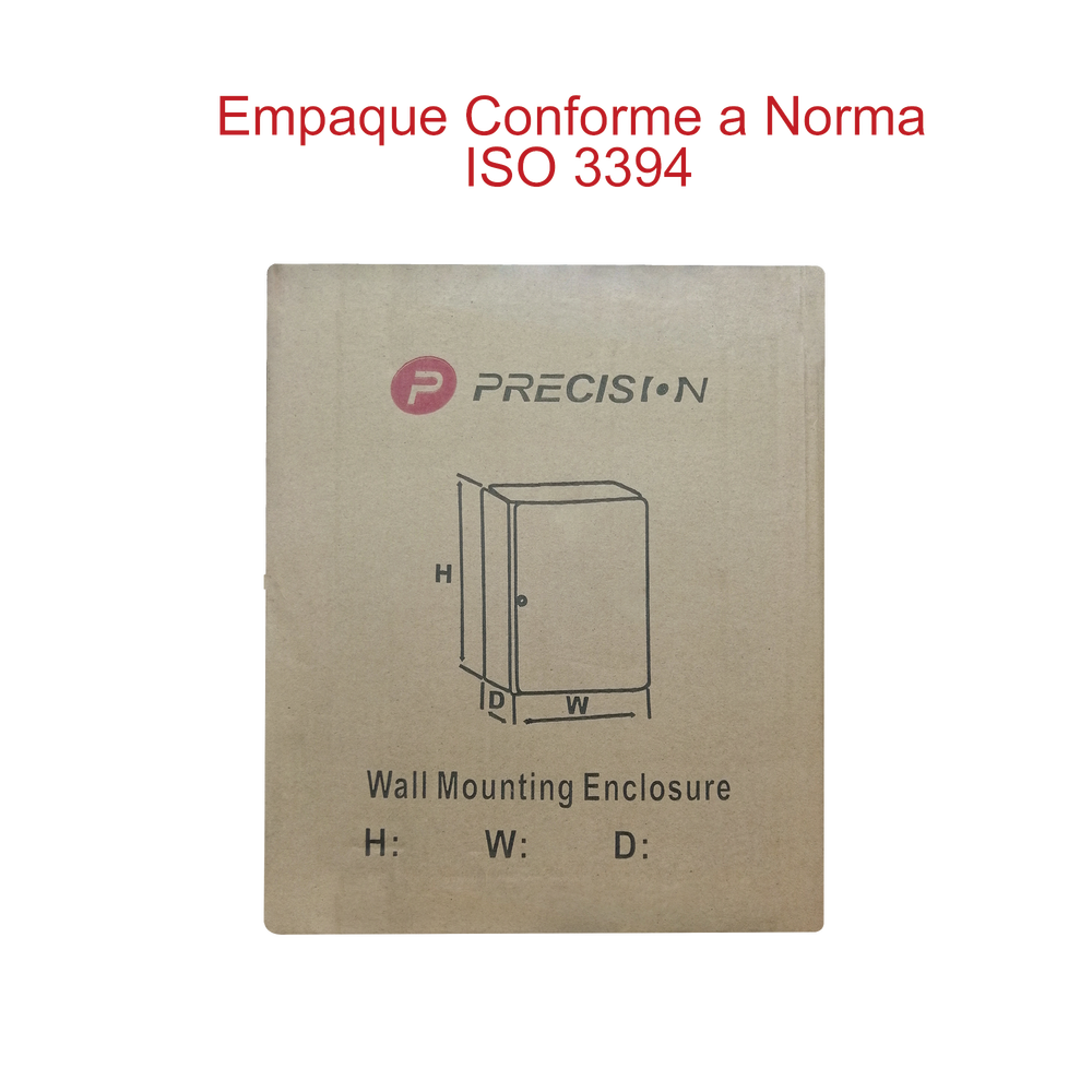 Gabinete de Acero IP66 Uso en Intemperie (250 x 300 x 150 mm) con Placa Trasera Interior y Compuerta Inferior Atornillable (Incluye Chapa y Llave).