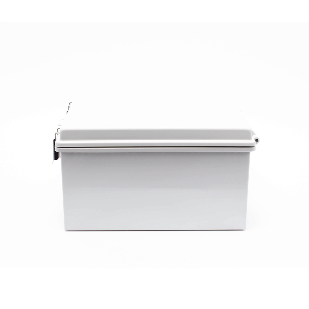 Gabinete de Plástico ABS, Uso en Intemperie ip66 (300 x 300 x 180 mm) Cierre por Broche Inoxidable.