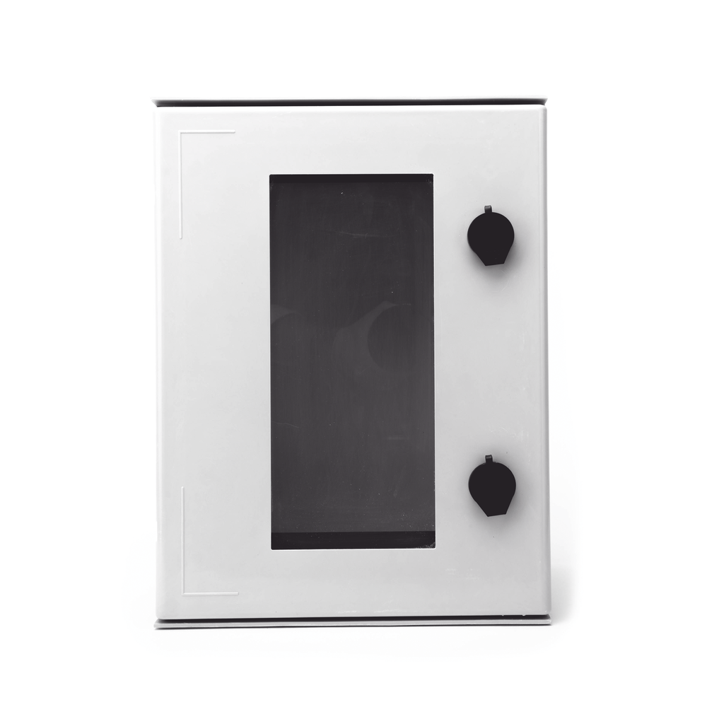 IP65 Polyester Cabinet with Transparent Door, Outdoor Use (300 x 400 x 200 mm) with Inner Back Plate (Includes Key and Plate).
