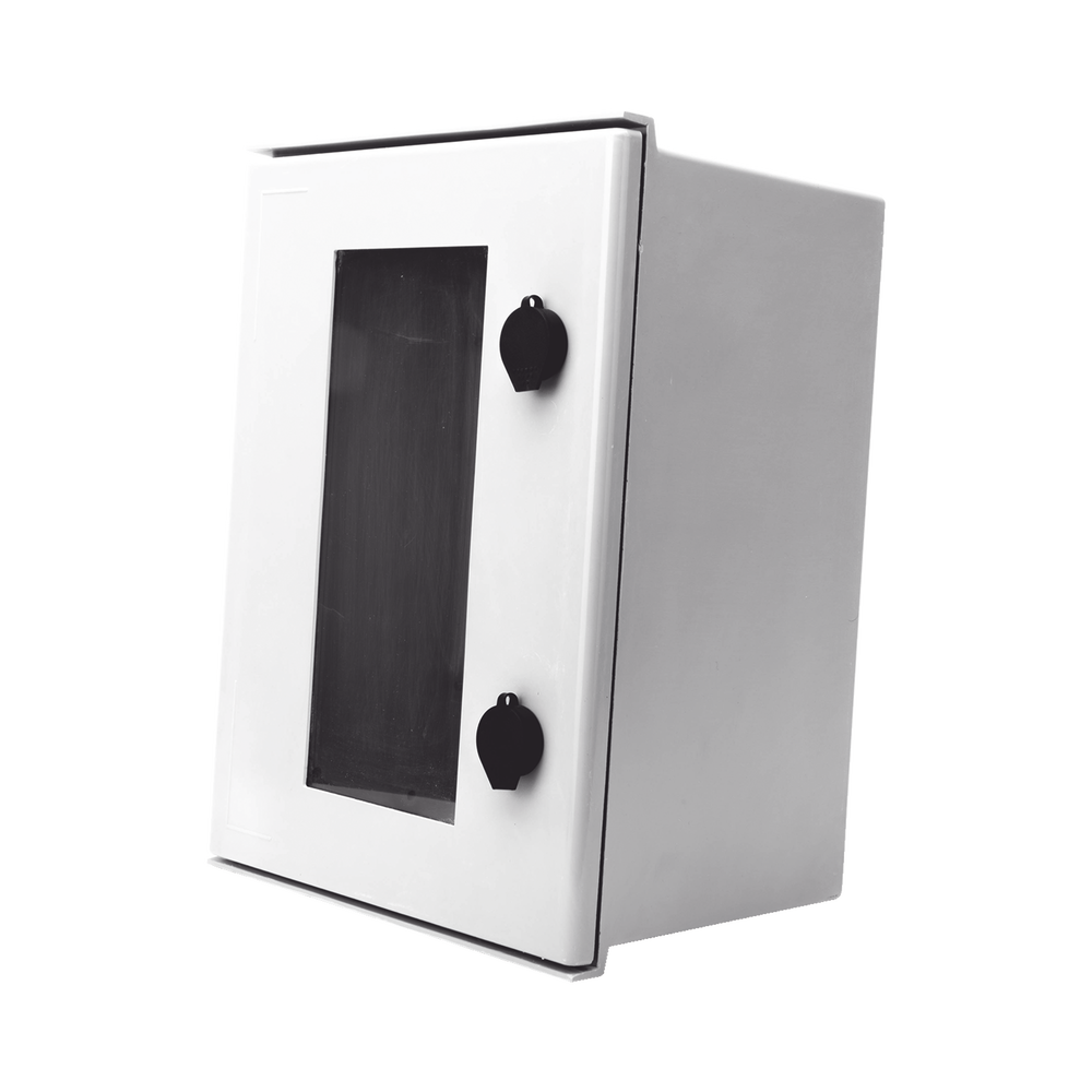 Gabinete de Poliéster IP65 Puerta Transparente, Uso en Intemperie (300 x 400 x 200 mm) con Placa Trasera Interior (Incluye Chapa y Llave).