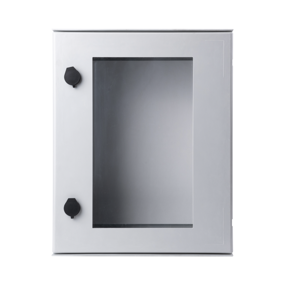 Gabinete de Poliéster IP65 Puerta Transparente, Uso en Intemperie (400 x 500 x 200 mm) con Placa Trasera Interior (Incluye Chapa y Llave).