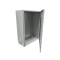 Gabinete de Acero IP66 Uso en Intemperie (400 x 600 x 200 mm) con Placa Trasera Interior y Compuerta Inferior Atornillable (Incluye Chapa y Llave).