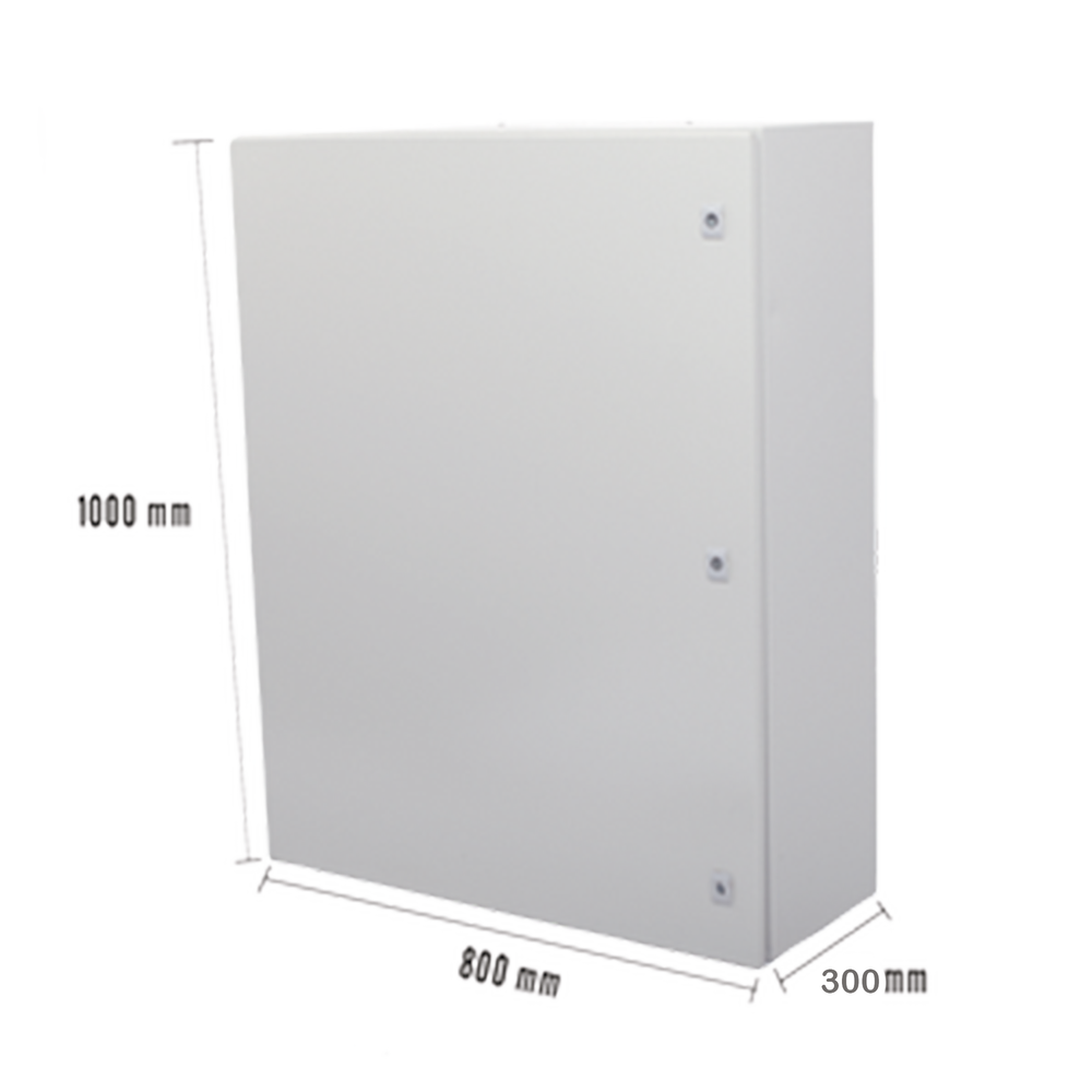 Gabinete de Acero IP66 Uso en Intemperie (800 x 1000 x 300 mm) con Placa Trasera Interior y Compuerta Inferior Atornillable (Incluye Chapa y Llave).