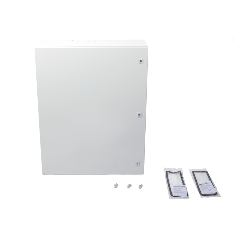 Gabinete de Acero IP66 Uso en Intemperie (800 x 1000 x 300 mm) con Placa Trasera Interior y Compuerta Inferior Atornillable (Incluye Chapa y Llave).
