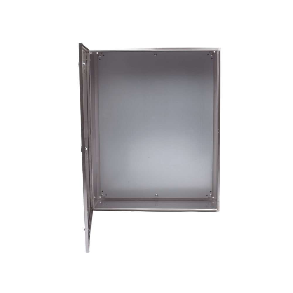 Gabinete de Acero Inoxidable IP66 Uso en Intemperie (800 x 1000 x 300 mm) con Placa Interna Galvanizada.