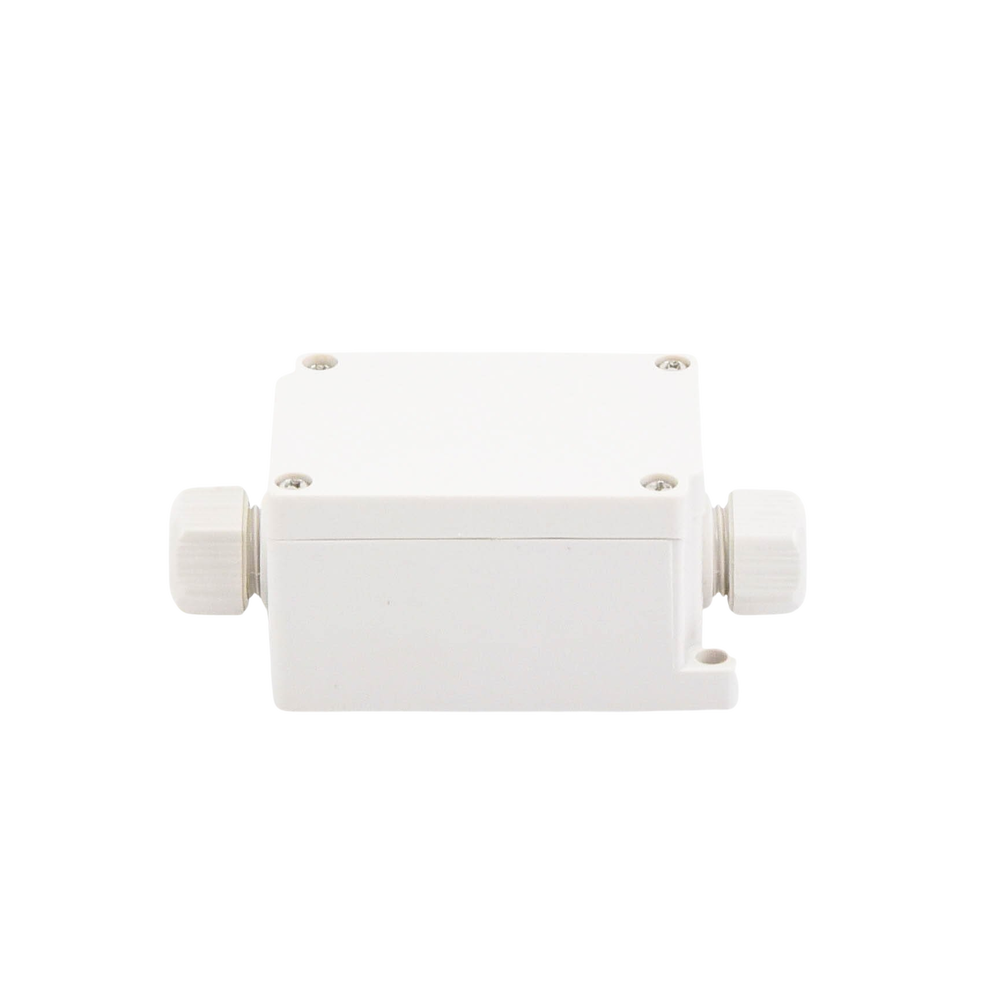 Outdoor Junction Box with Side Connection for 4 Lines (double screw). Includes glands.