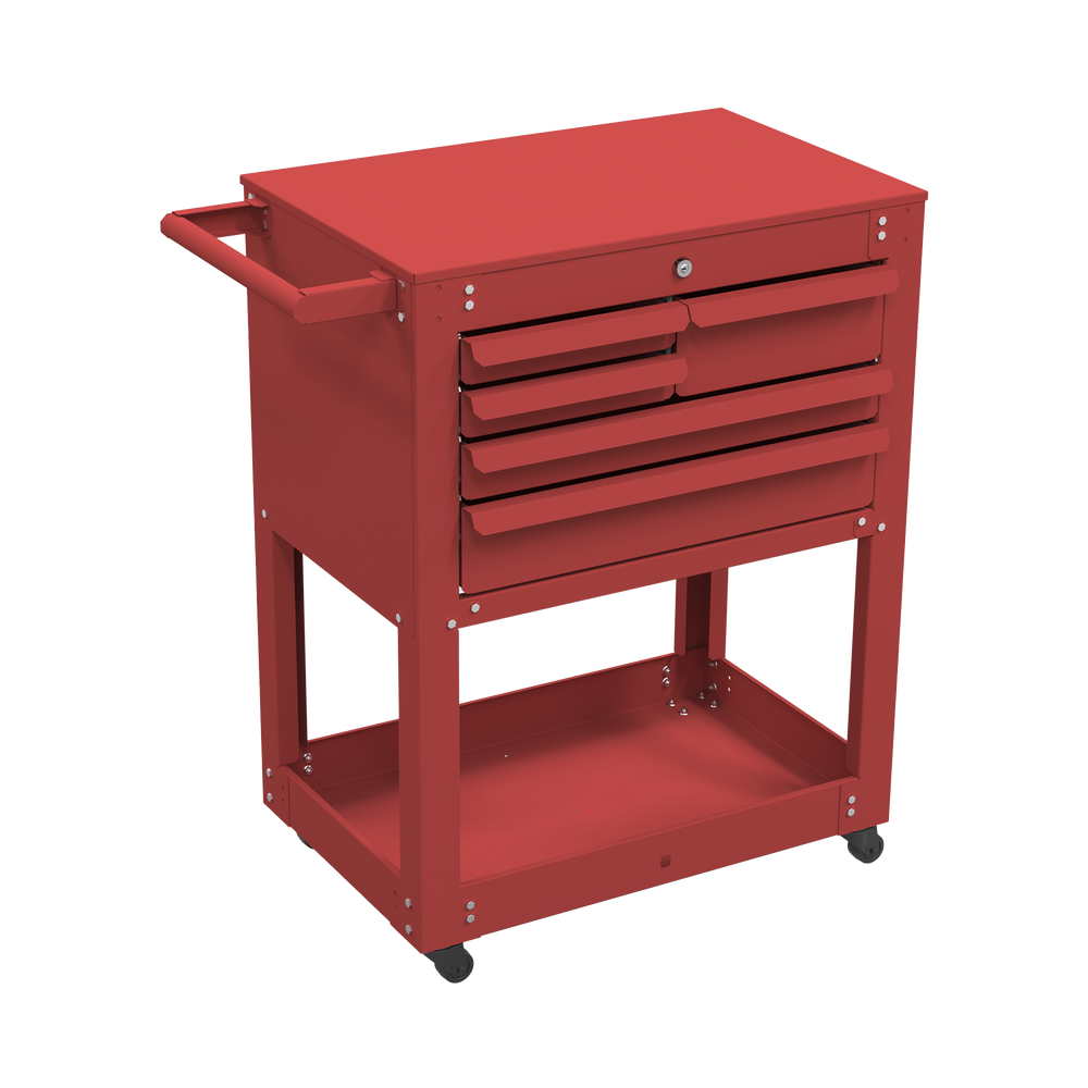 Carro para Herramental Metálico Uso Rudo 1 Cajón Superior con Chapa / 5 Cajones Deslizables / Charola Inferior /  77 x 94 x 50 cm  (An x Al x Prof.)