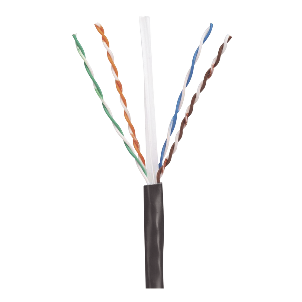 Cat6 (23 AWG) 4-Pair UTP Cable Reel, PanNet, Outdoor Gel Coated, Industrial for Extreme Climates, Black, 305m