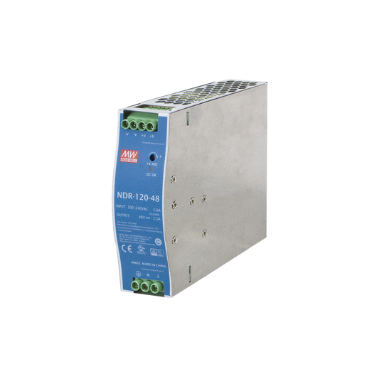 Fuente de poder industrial 48VCD 120W para montaje en riel DIN
