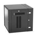 Gabinete PanZone de Montaje en Pared, de 19in, Puerta con Ventana de Seguridad, 12 UR, 635mm de Profundidad, Color Negro