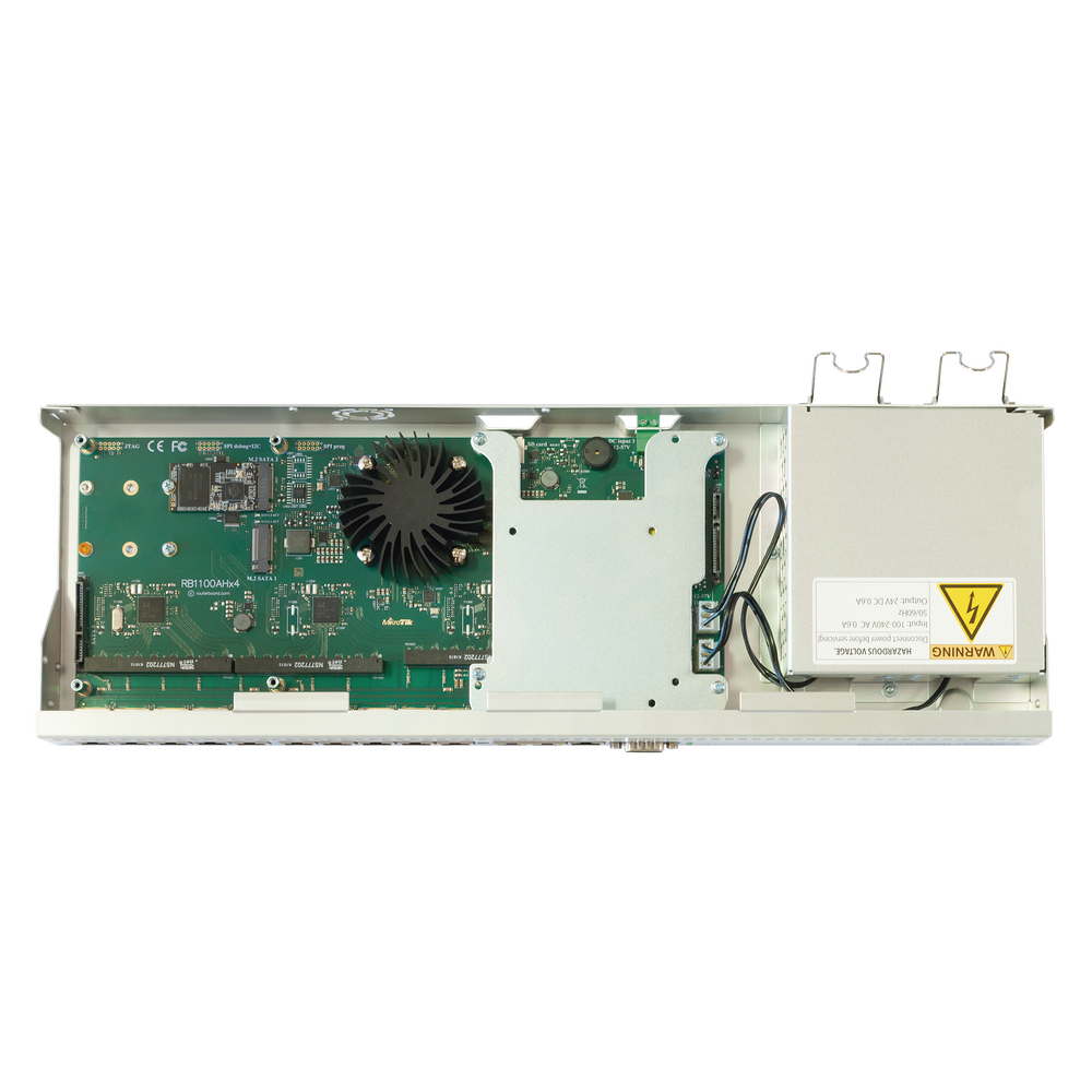 RB1100AHx4 Dude Edition, 13 Puertos Gigabit, Almacenamiento M.2 60GB para Base de Datos Dude