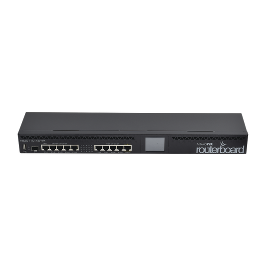 Router Board, CPU 1 Núcleo, 5 Puertos Gigabit, 5 Puertos Fast, 1 Puerto SFP, Licencia Nivel 5 y montaje en Rack