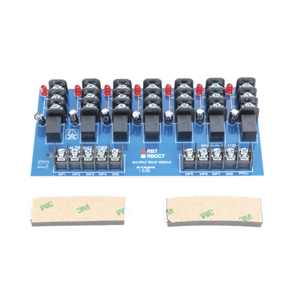 Módulo de 7 Relevadores y/o 7 triggers independientes, ultra sensible,  con voltaje de entrada de 12 o 24 Vcd