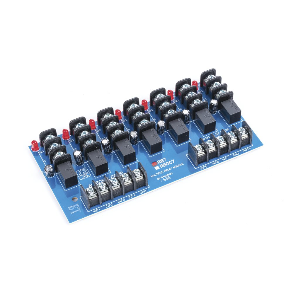 Módulo de 7 Relevadores y/o 7 triggers independientes, ultra sensible,  con voltaje de entrada de 12 o 24 Vcd