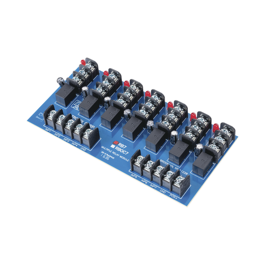 Módulo de 7 Relevadores y/o 7 triggers independientes, ultra sensible,  con voltaje de entrada de 12 o 24 Vcd      