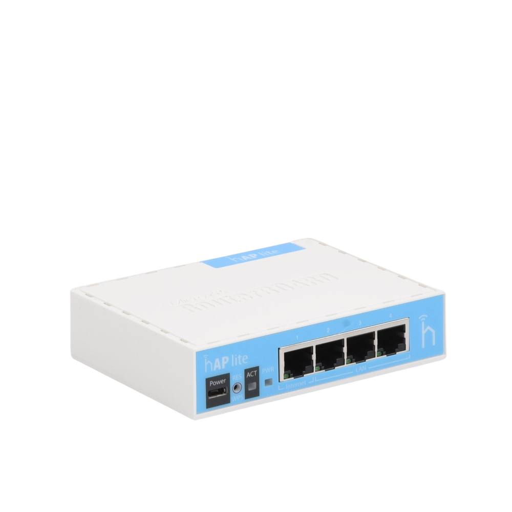 (hAP Lite) 4 Puertos Fast Ethernet y  Wi-Fi 2.4 GHz 802.11 b/g/n