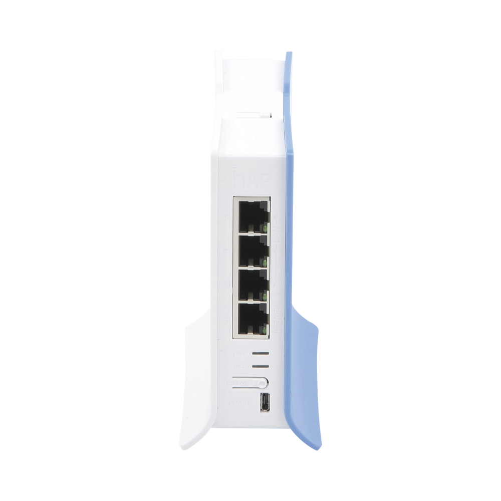 (hAP lite TC) 4 Puertos Fast Ethernet, Wi-Fi 2.4 GHz 802.11 b/g/n y base tipo Torre