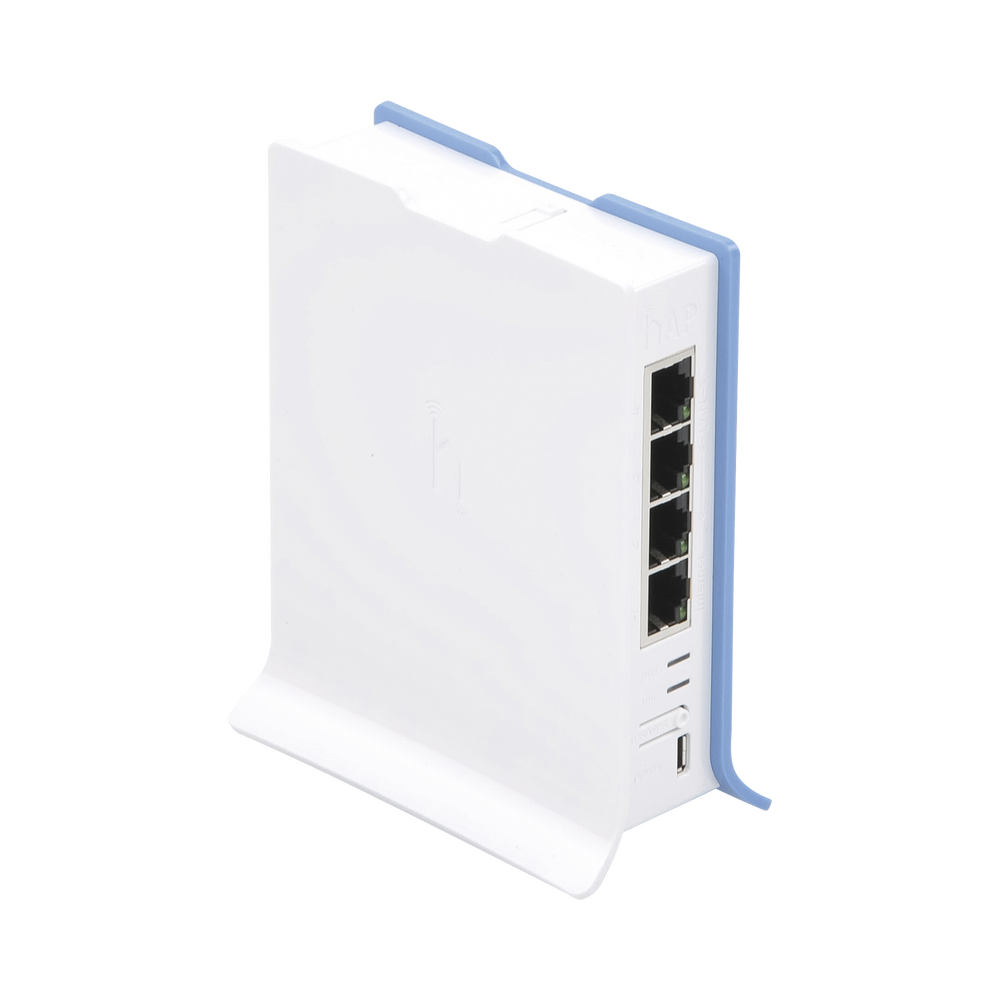 (hAP lite TC) 4 Puertos Fast Ethernet, Wi-Fi 2.4 GHz 802.11 b/g/n y base tipo Torre