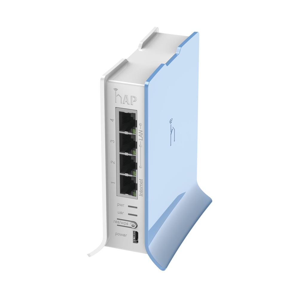 (hAP lite TC) 4 Puertos Fast Ethernet, Wi-Fi 2.4 GHz 802.11 b/g/n y base tipo Torre