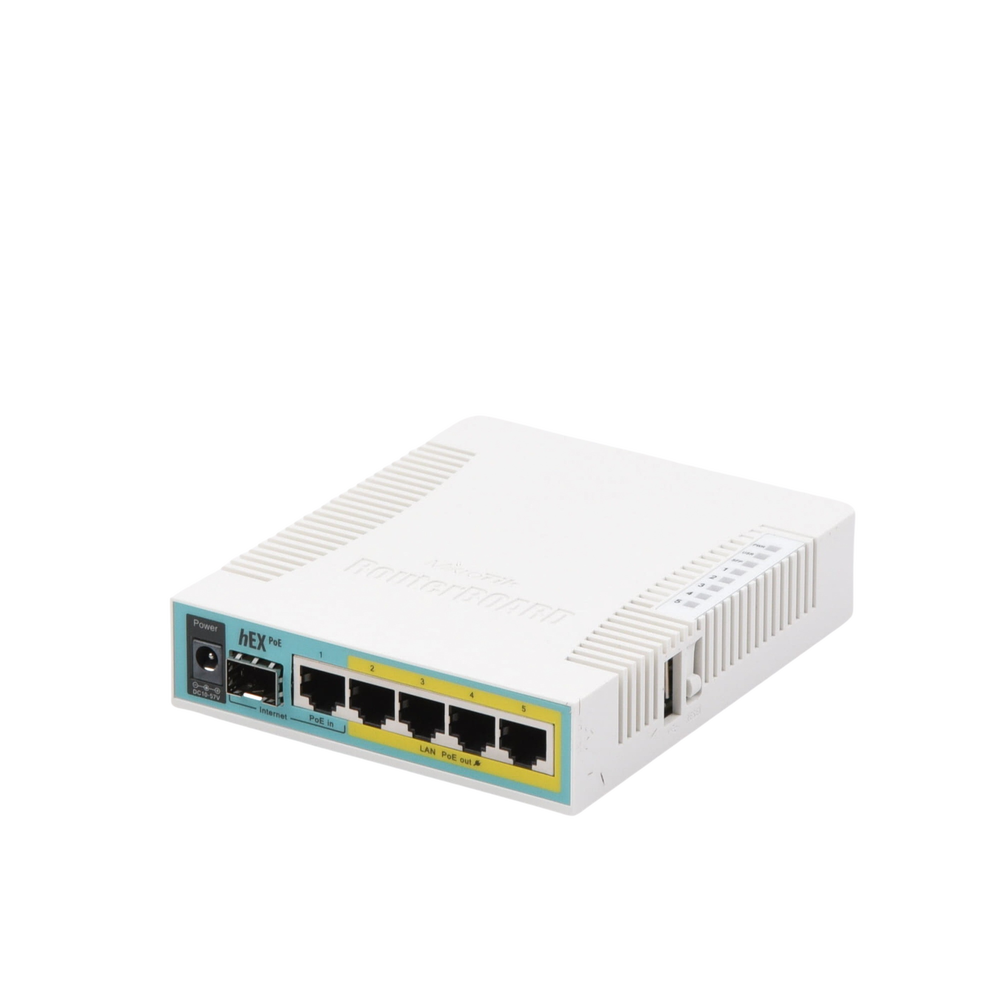 (hEX PoE) Routerboard 5 Gigabit Ethernet PoE ports 802.3at, 1 USB port