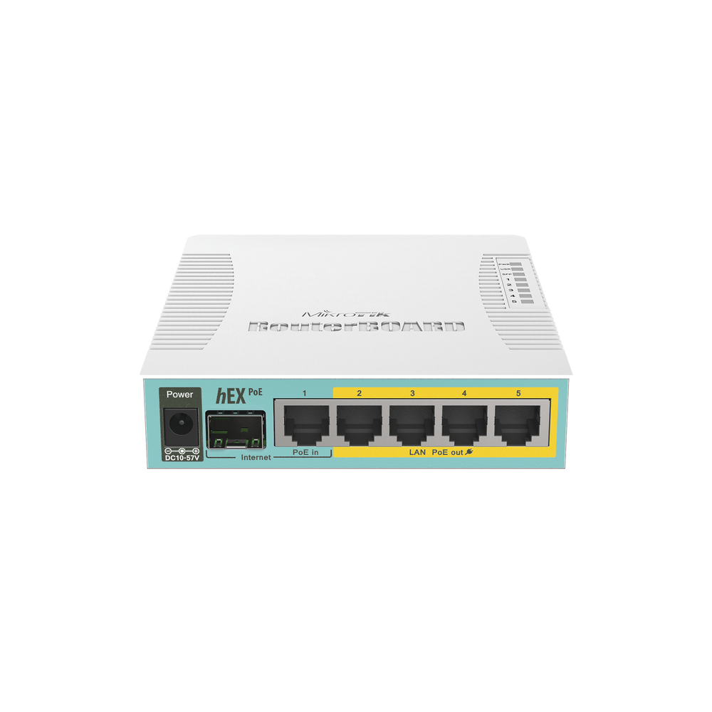 (hEX PoE) Routerboard 5 Gigabit Ethernet PoE ports 802.3at, 1 USB port