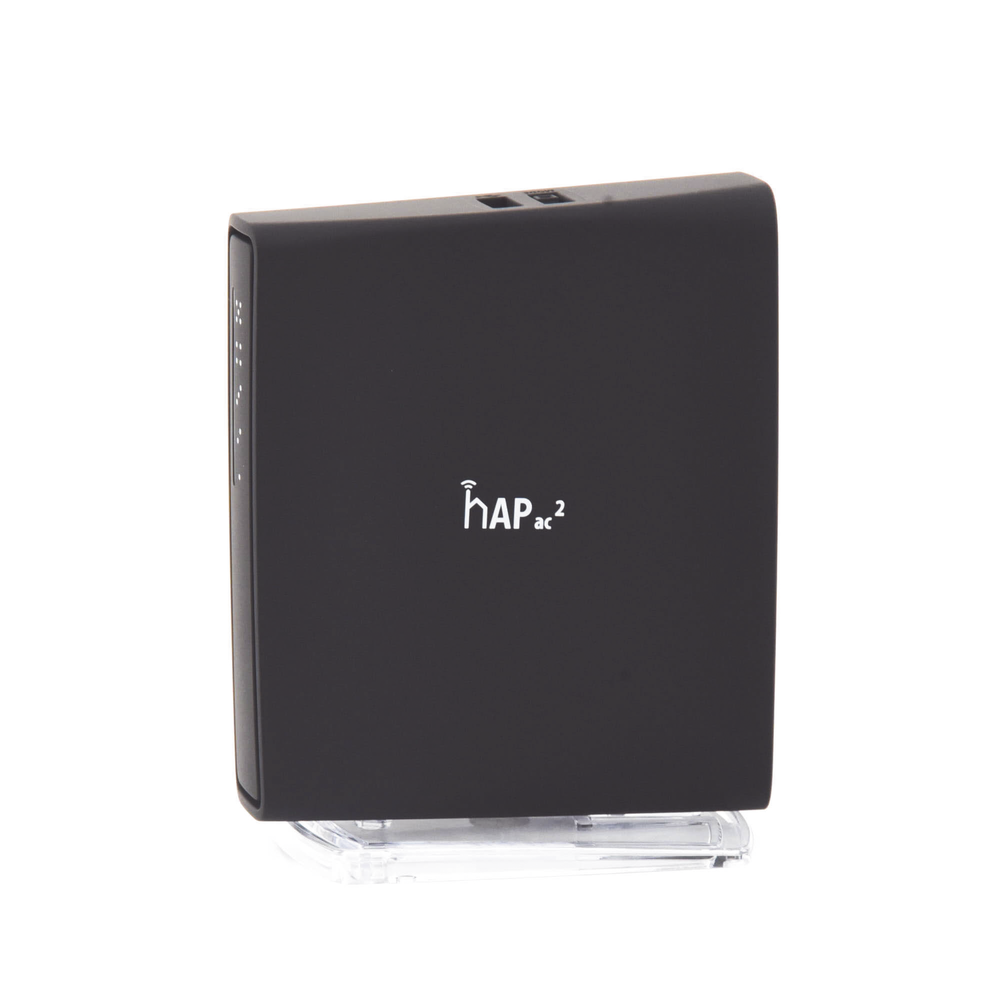 (hAP ac2) 5 Gigabit Ethernet ports, 1 USB port, Dual Band 802.11 b/g/n/ac Wave 2, 2.5 dBi antenna up to 500 mW of power