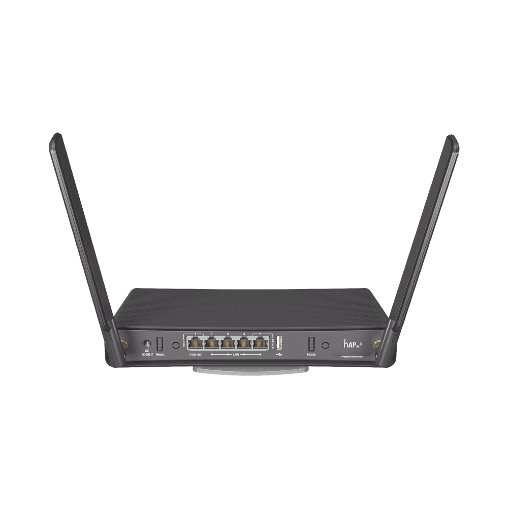 (hAP ac 3) Dual-band wireless router with 5 Gigabit Ethernet ports and high-gain external antennas