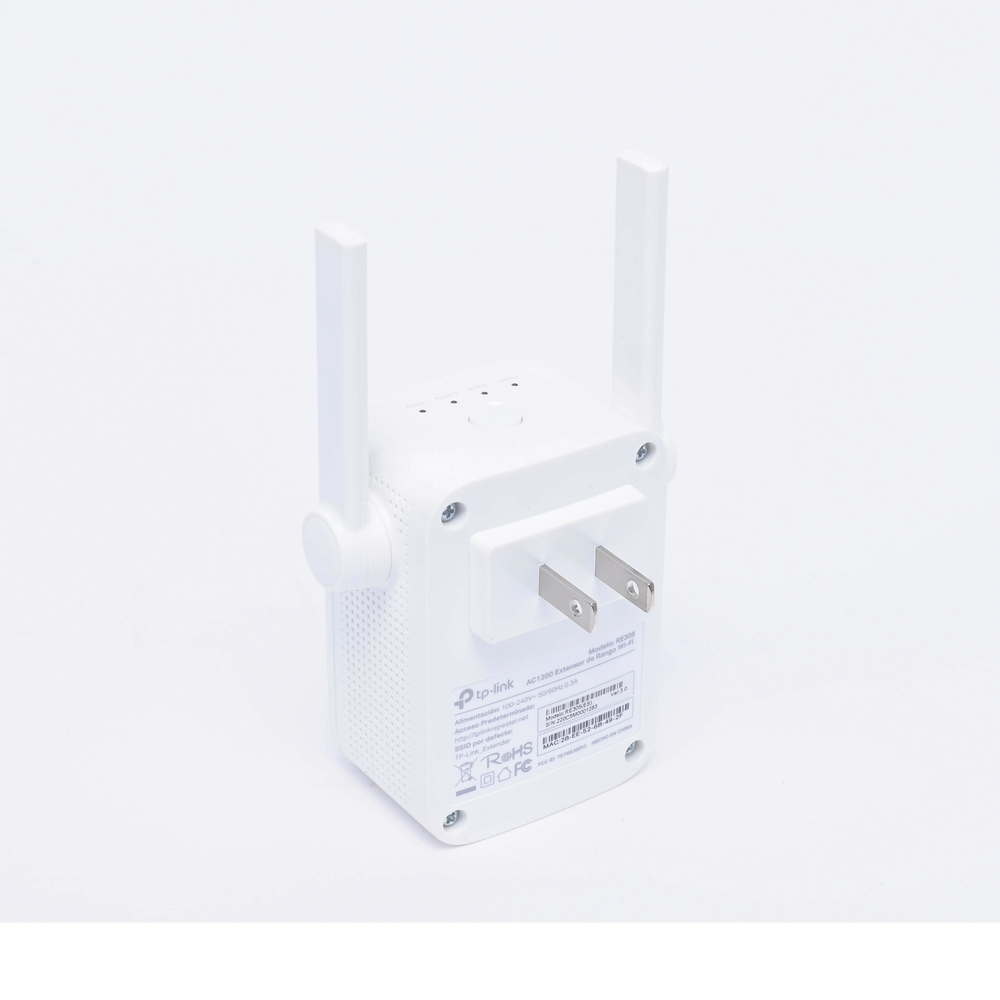 AC WiFi Repeater/Extender, 1200 Mbps, dual band 2.4 GHz and 5 GHz, with 1 10/100 Mbps port, with 2 external antennas