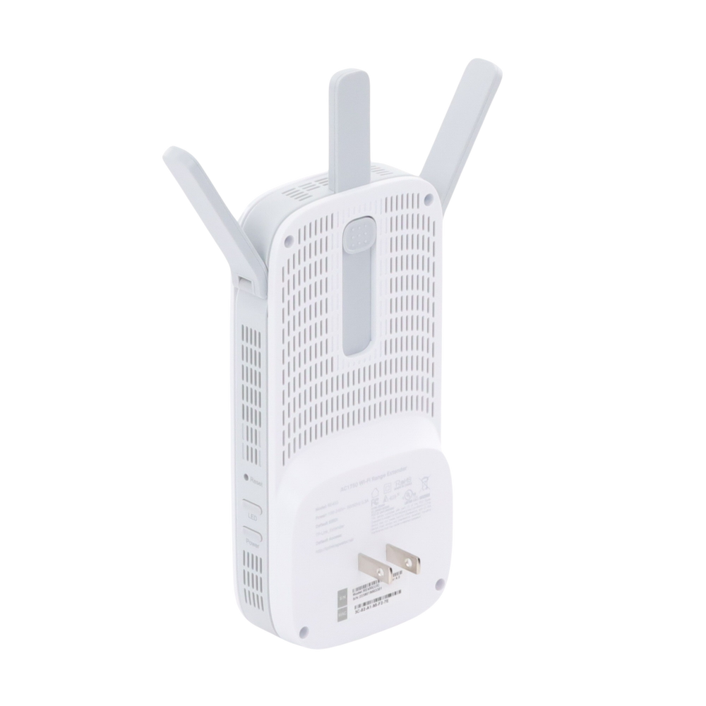 AC WiFi Repeater/Extender, 1750 Mbps, dual band 2.4 GHz and 5 GHz, with 1 10/100/1000 Mbps port, 3 external antennas