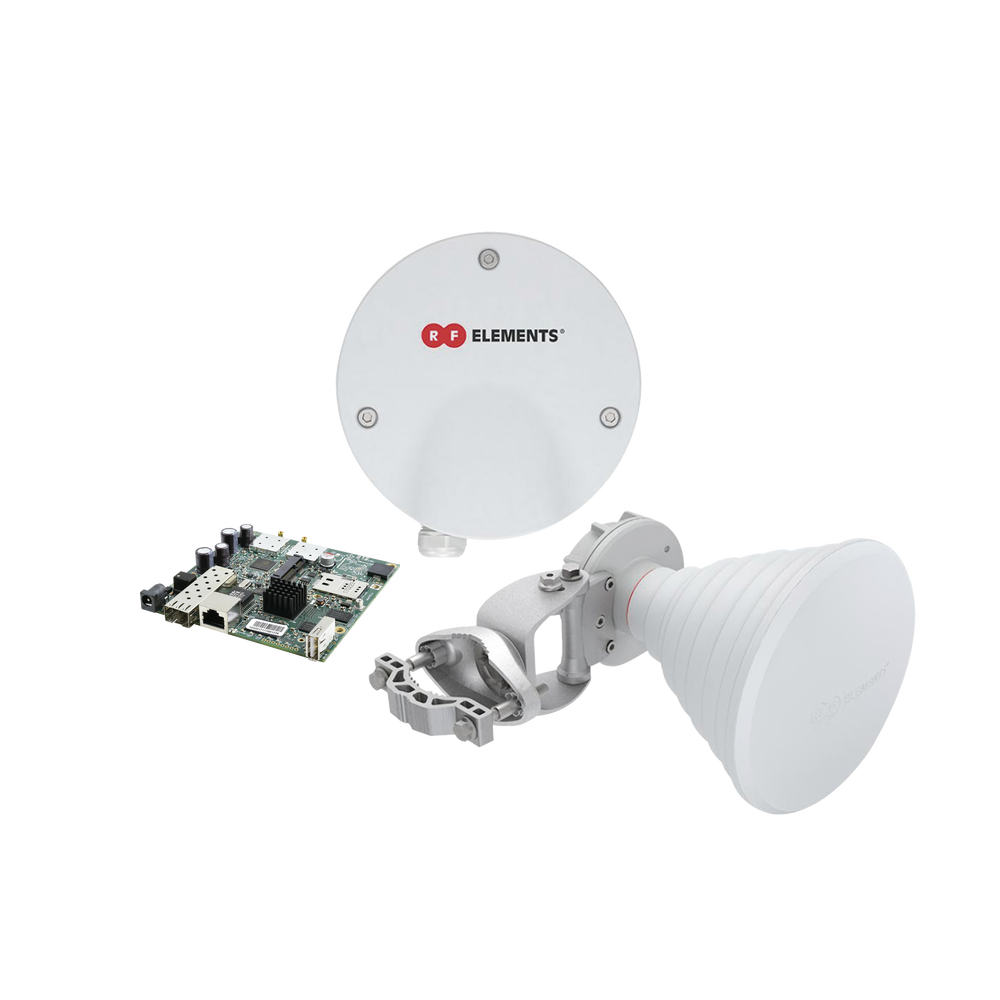 Kit RF Elements con MikroTik incluye tablilla RB922UAGS-5HPACD con TwistPort y antena simetrica de 30 grados